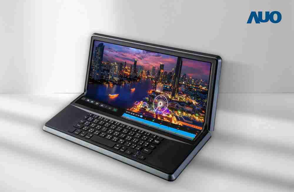 开云电子14.6吋Micro LED折迭显示屏幕，，搭配半径4mm的弯折绞炼，，以及高画素、、、高亮度、、、、高对比度的显示技术特点，，，，即便在大视角下仍保有绝佳色相与亮度