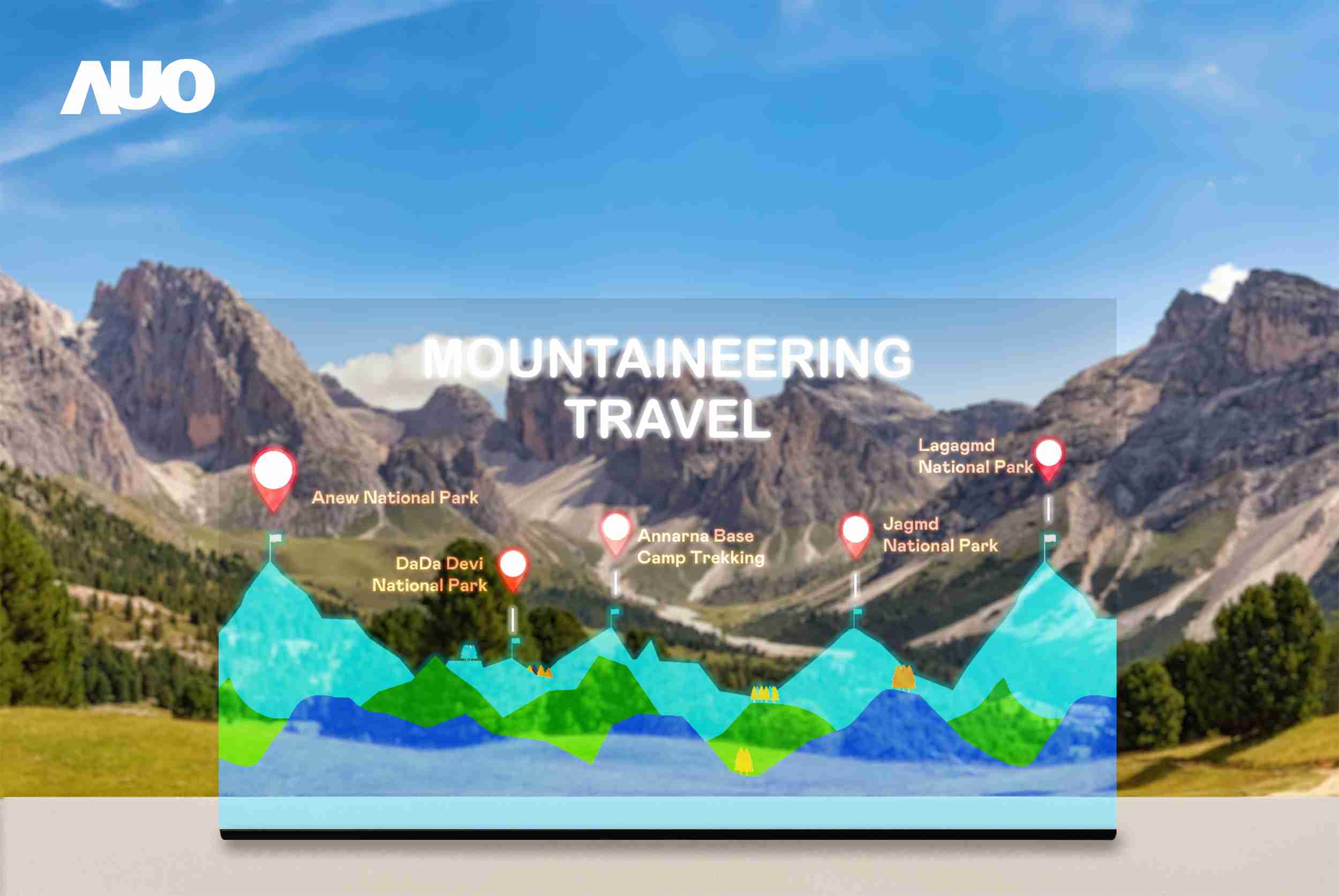 开云电子展示全球单片尺寸最大(*)42吋透明Micro LED显示器拼接而成的〝64吋透明Micro LED显示器〞，，具备高透明度、、、、1,000 nits高亮度、、、、广色域、、采用三边无边框的无缝拼接等多重特色，，，呈现超高清、、、细腻画质而不遮挡后方视觉，，，满足层峰需求，，，，可广泛运用于零售、、艺术展览或商业空间等场域